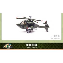 Enlighten 818 Qman 818 non  MÁY BAY TRỰC THĂNG bộ đồ chơi xếp lắp ráp ghép mô hình Military Army COMBATZONES HELICOPTER Quân Sự Bộ Đội 275 khối