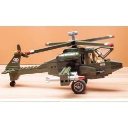 Enlighten 818 Qman 818 non  MÁY BAY TRỰC THĂNG bộ đồ chơi xếp lắp ráp ghép mô hình Military Army COMBATZONES HELICOPTER Quân Sự Bộ Đội 275 khối