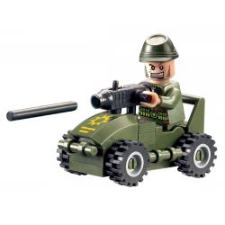 Enlighten 830 Qman 830 non  XE NGỰA bộ đồ chơi xếp lắp ráp ghép mô hình Military Army COMBATZONES SMALL CHARIOT Quân Sự Bộ Đội 28 khối