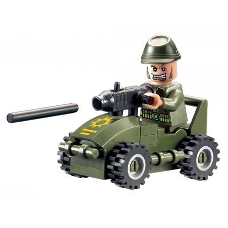 Enlighten 830 Qman 830 non  XE NGỰA bộ đồ chơi xếp lắp ráp ghép mô hình Military Army COMBATZONES SMALL CHARIOT Quân Sự Bộ Đội 28 khối