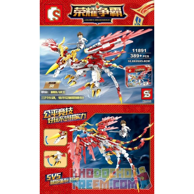 SHENG YUAN SY 11891 non  FENG QIHUANG FENGFENG. bộ đồ chơi xếp lắp ráp ghép mô hình King Of Glory Hegemony Game Liên Quân 389 khối
