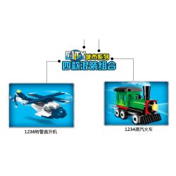 Enlighten 1233 1234 1235 1236 Qman 1233 1234 1235 1236 non  XE MINI 4 LOẠI TÀU CAO TỐC CẢNH SÁT HƠI NƯỚC SIÊU SẤM SÉT KUANG TRỰC THĂNG ĐẶC NHIỆM bộ đồ chơi xếp lắp ráp ghép mô hình Mini Modular Đường Phố Thu Nhỏ