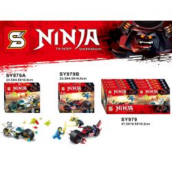SHENG YUAN SY SY979A 979A SY979B 979B 979 SY979 non  LỐC MÔ TÔ ĐEN 2 LOẠI bộ đồ chơi xếp lắp ráp ghép mô hình The  Ninjago Movie NINJA THUNDER SWORDSMAN Ninja Lốc Xoáy 249 khối