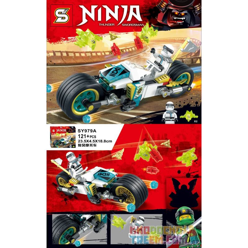 SHENG YUAN SY SY979A 979A SY979B 979B 979 SY979 non  LỐC MÔ TÔ ĐEN 2 LOẠI bộ đồ chơi xếp lắp ráp ghép mô hình The  Ninjago Movie NINJA THUNDER SWORDSMAN Ninja Lốc Xoáy 249 khối