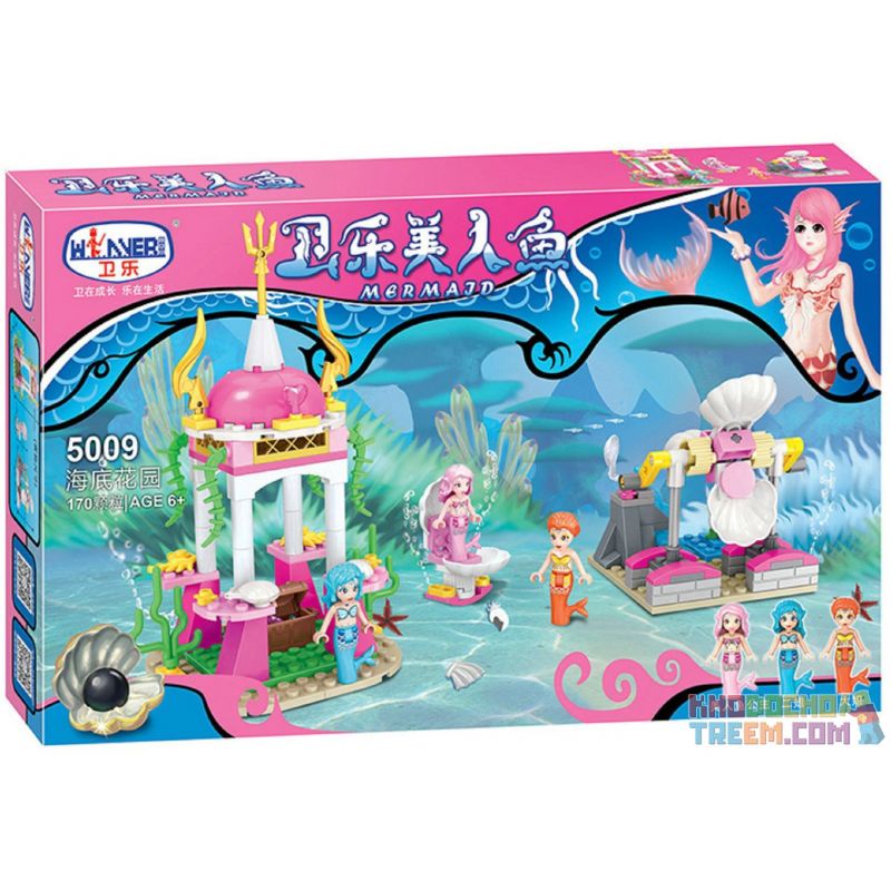 Winner 5009 non  VƯỜN TÀU NGẦM bộ đồ chơi xếp lắp ráp ghép mô hình Mermaid Nàng Tiên Cá 170 khối