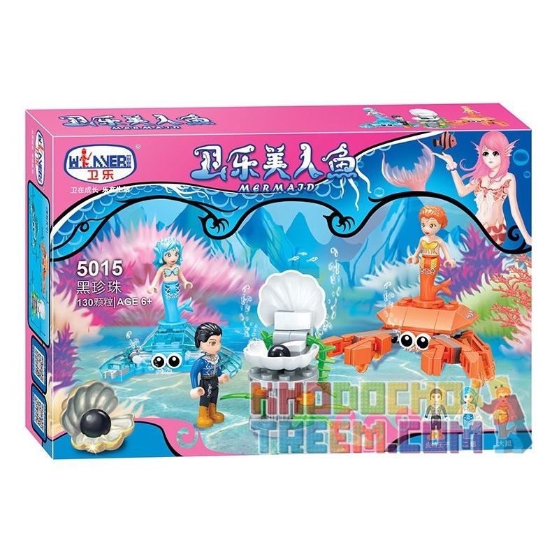 Winner 5015 non  NGỌC TRAI ĐEN bộ đồ chơi xếp lắp ráp ghép mô hình Mermaid Nàng Tiên Cá 130 khối