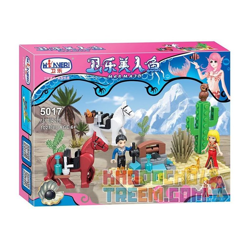 Winner 5017 non  ỐC ĐẢO NHỎ bộ đồ chơi xếp lắp ráp ghép mô hình Mermaid Nàng Tiên Cá 102 khối
