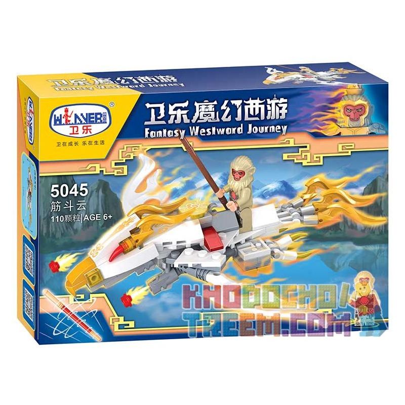 Winner 5045 non  ĐÁM MÂY SOMERSAULT bộ đồ chơi xếp lắp ráp ghép mô hình Monkie Kid FANTASY WESTWARD JOURNEY THE OPEN CIRRUS Tây Du Ký Tôn Ngộ Không 110 khối