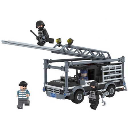 Winner 7001 non  XE THANG CHỐNG CHÁY NỔ bộ đồ chơi xếp lắp ráp ghép mô hình Police CITY SWAT Cảnh Sát 240 khối