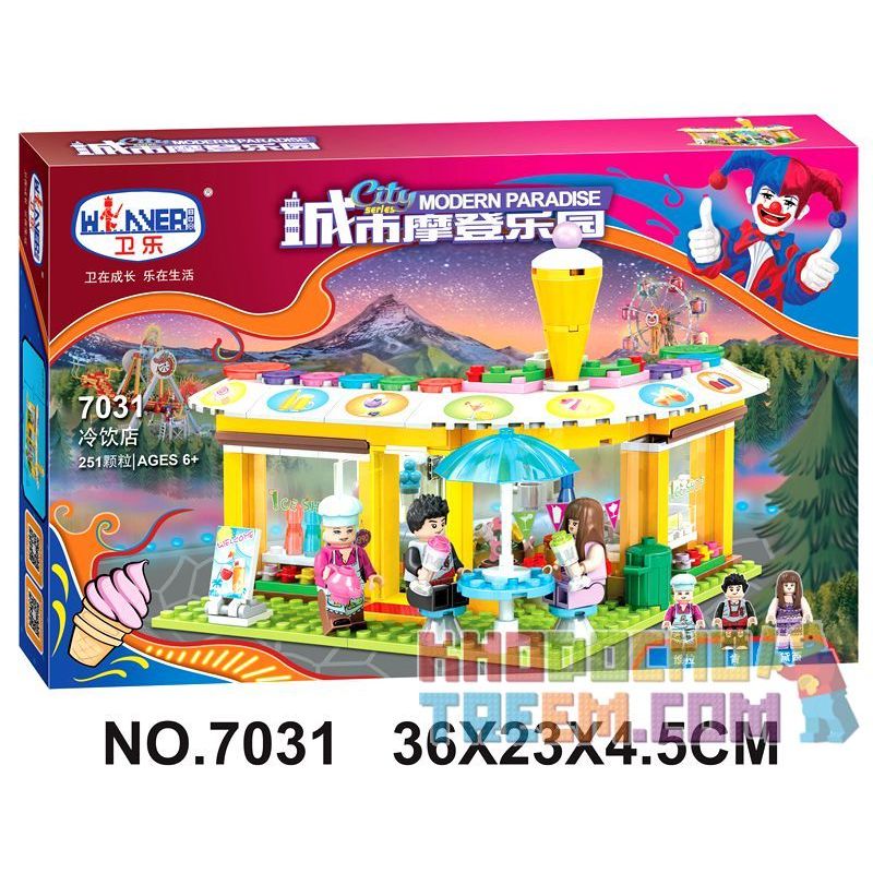 Winner 7031 non  CỬA HÀNG ĐỒ UỐNG LẠNH bộ đồ chơi xếp lắp ráp ghép mô hình City Modern Paradise Thành Phố Thiên Đường Hiện Đại 251 khối