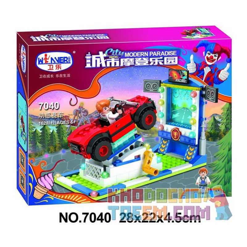Winner 7040 non  ĐUA XE NĂNG ĐỘNG bộ đồ chơi xếp lắp ráp ghép mô hình City Modern Paradise Thành Phố Thiên Đường Hiện Đại 162 khối