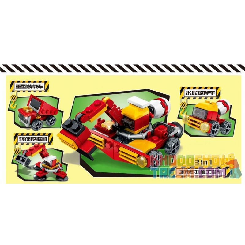 SEMBO SD9013 9013 non  ĐỘI KỸ THUẬT ĐÔ THỊ 10 MÔ HÌNH bộ đồ chơi xếp lắp ráp ghép mô hình Build Team Đội Xây Dựng 208 khối