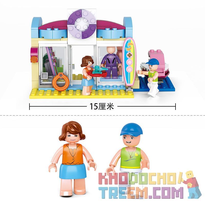 SLUBAN M38-B0603 B0603 0603 M38B0603 38-B0603 non  CỬA HÀNG ĐỒ BƠI bộ đồ chơi xếp lắp ráp ghép mô hình Girl's Dream BEACH SHOP Giấc Mơ Con Gái 180 khối