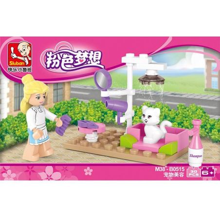 SLUBAN M38-B0515 B0515 0515 M38B0515 38-B0515 non  CHẢI LÔNG CHO THÚ CƯNG bộ đồ chơi xếp lắp ráp ghép mô hình Girl's Dream Giấc Mơ Con Gái 30 khối