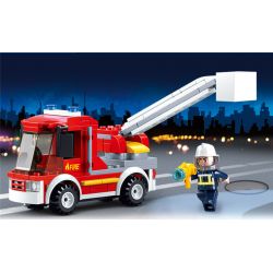 SLUBAN M38-0632 0632 M380632 38-0632 non  XE CỨU HỎA NHỎ ĐI LÊN bộ đồ chơi xếp lắp ráp ghép mô hình Fire Rescure SAMLL FIRE TRUCK 136 khối