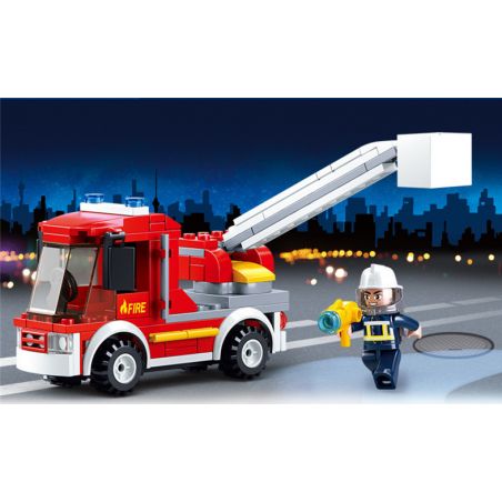 SLUBAN M38-0632 0632 M380632 38-0632 non  XE CỨU HỎA NHỎ ĐI LÊN bộ đồ chơi xếp lắp ráp ghép mô hình Fire Rescure SAMLL FIRE TRUCK 136 khối
