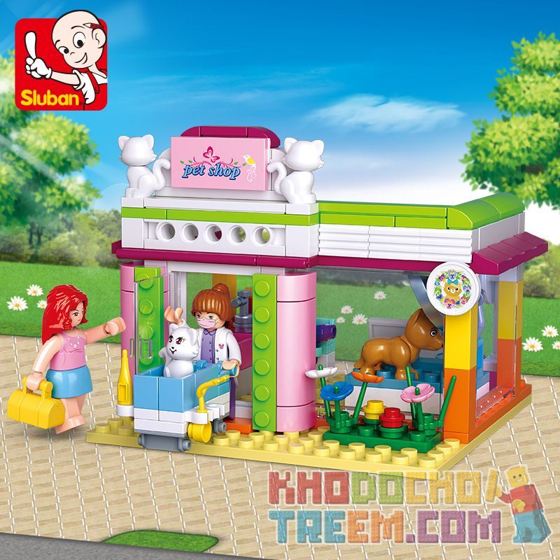 SLUBAN M38-B0602 B0602 0602 M38B0602 38-B0602 non  CỬA HÀNG CHẢI LÔNG THÚ CƯNG bộ đồ chơi xếp lắp ráp ghép mô hình Girl's Dream PET SHOP Giấc Mơ Con Gái 195 khối