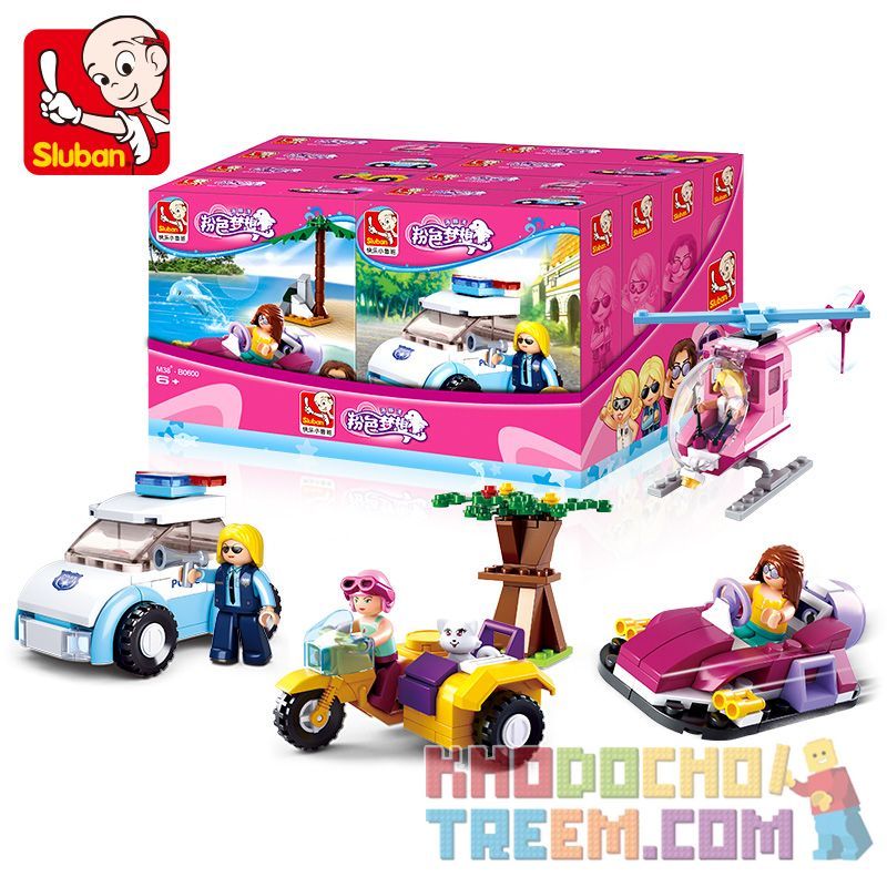 SLUBAN M38 non  4 LOẠI PHƯƠNG TIỆN bộ đồ chơi xếp lắp ráp ghép mô hình Girl's Dream Giấc Mơ Con Gái 283 khối