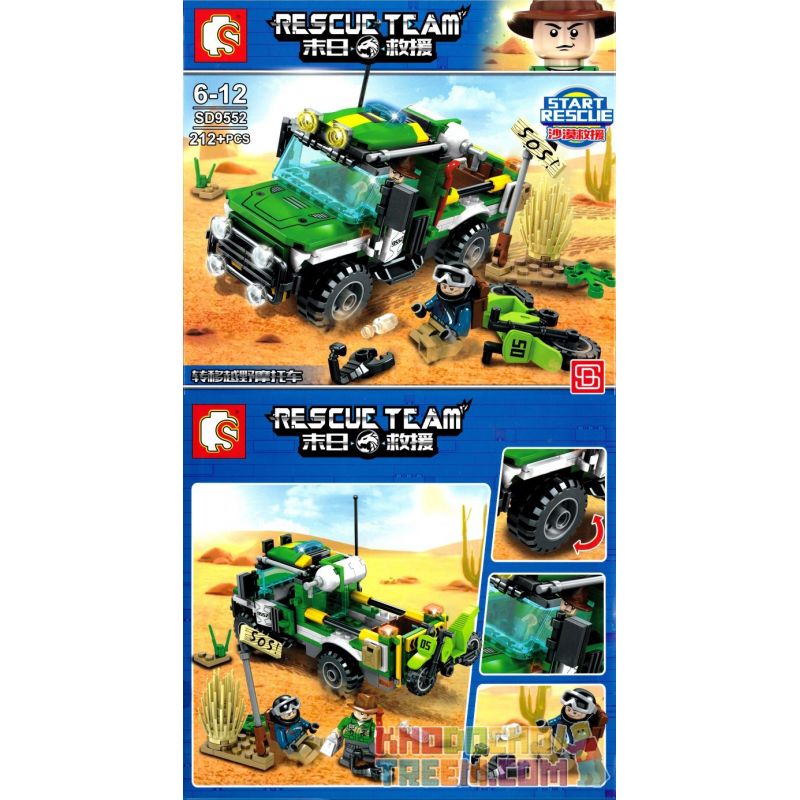 SEMBO SD9552 9552 non  CHUYỂN MOTOCROSS bộ đồ chơi xếp lắp ráp ghép mô hình Rescue Team Đội Cứu Hộ 212 khối