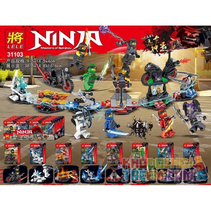 LELE 31103 non  NINJA 8-TRONG-1 CỔ VẬT ĐẠI MINIFIGURE LOẠI bộ đồ chơi xếp lắp ráp ghép mô hình Super Heroes NINJA MASTERS OF SPINJITZ Siêu Nhân Anh Hùng