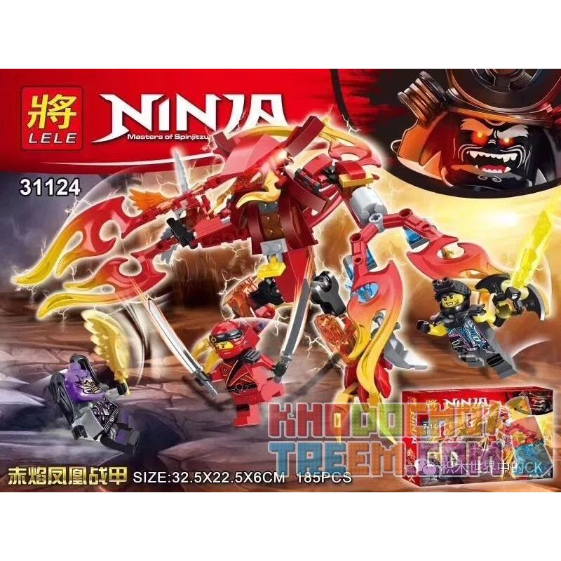 LELE 31124 non  RAIBEI PHOENIX. bộ đồ chơi xếp lắp ráp ghép mô hình The  Ninjago Movie NINJA MASTERS OF SPINJITZ Ninja Lốc Xoáy 185 khối