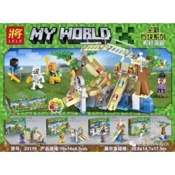 LELE 33119 non  CẦU TRƯỢT CÁP KẾT HỢP 4 KIỂU bộ đồ chơi xếp lắp ráp ghép mô hình Minecraft MY WORLD Game Xây Dựng 280 khối