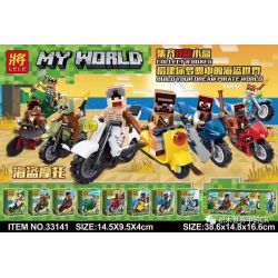 LELE 33141 non  8 NHÂN VẬT NHỎ MÔ TÔ CƯỚP BIỂN bộ đồ chơi xếp lắp ráp ghép mô hình Minecraft MY WORLD Game Xây Dựng