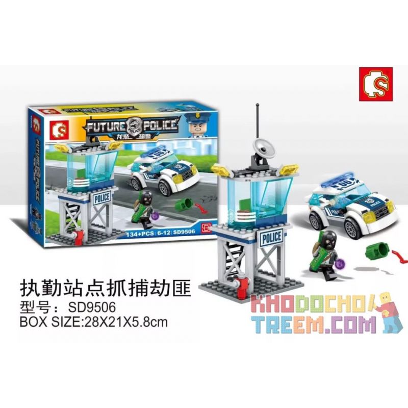 SHENG YUAN SY SD9506 9506 non  ĐIỂM NHIỆM VỤ ĐỂ BẮT CƯỚP bộ đồ chơi xếp lắp ráp ghép mô hình Future Police Cảnh Sát Tương Lai 134 khối