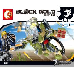 SEMBO 11613 non  MA bộ đồ chơi xếp lắp ráp ghép mô hình Black Gold Cuộc Chiến Vàng Đen 104 khối