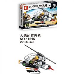 SEMBO 11615 non  MÁY BAY TRỰC THĂNG bộ đồ chơi xếp lắp ráp ghép mô hình Black Gold Cuộc Chiến Vàng Đen 84 khối