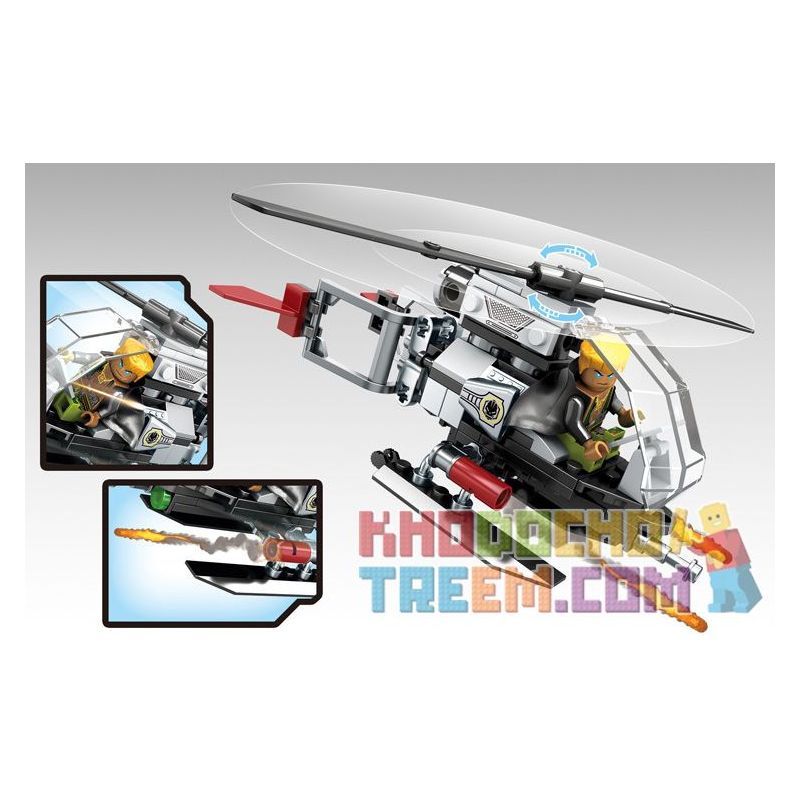 SEMBO 11615 non  MÁY BAY TRỰC THĂNG bộ đồ chơi xếp lắp ráp ghép mô hình Black Gold Cuộc Chiến Vàng Đen 84 khối