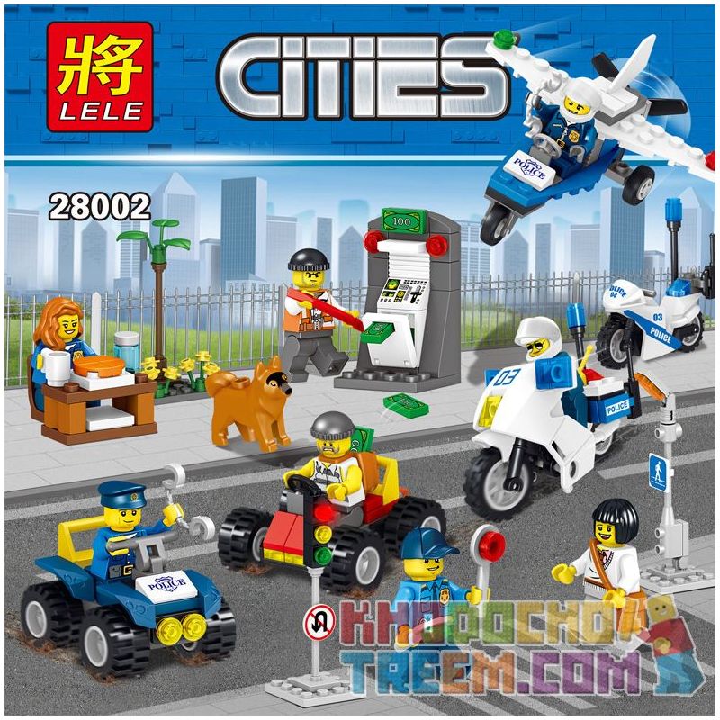 LELE 28002 non  8 XE CẤU HÌNH NHỎ bộ đồ chơi xếp lắp ráp ghép mô hình City Thành Phố