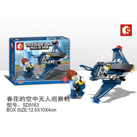 SEMBO SD9163 9163 non  MÁY BAY KHÔNG NGƯỜI LÁI CỦA CHUNHUA bộ đồ chơi xếp lắp ráp ghép mô hình Rescue Team Đội Cứu Hộ 42 khối