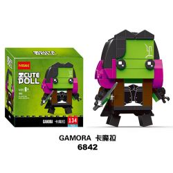 NOT  BRICKHEADZ GAMORA 41607 JISI 6842 xếp lắp ráp ghép mô hình GAMORA GAMORA Nhân Vật Đầu To 136 khối