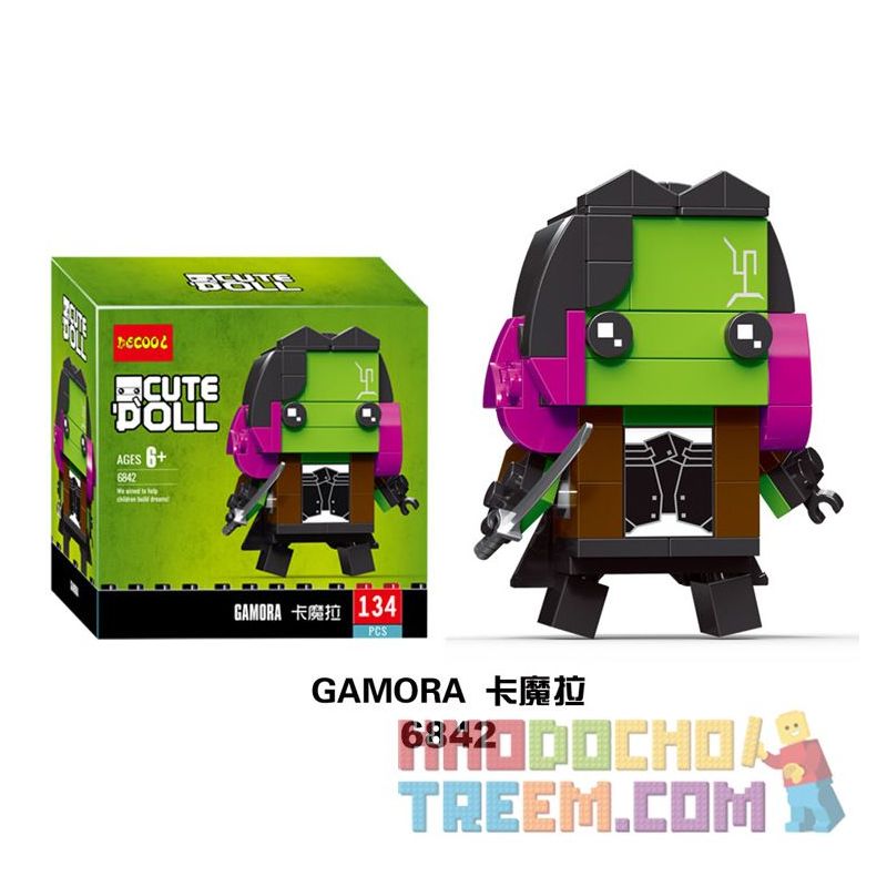 NOT  BRICKHEADZ GAMORA 41607 JISI 6842 xếp lắp ráp ghép mô hình GAMORA GAMORA Nhân Vật Đầu To 136 khối
