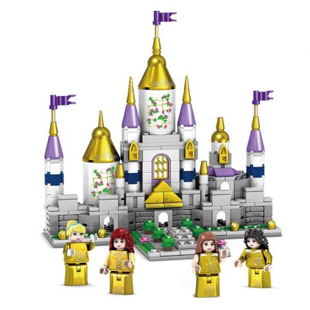 Kazi KY98709 98709 non  LÂU ĐÀI VÀNG TƯỞNG TƯỢNG BỐN TRONG MỘT bộ đồ chơi xếp lắp ráp ghép mô hình  Các Bạn Gái