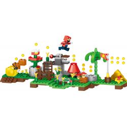 LELE 33138 non  PHIÊN BẢN KẾT HỢP CẢNH SUPER MARIO 4 bộ đồ chơi xếp lắp ráp ghép mô hình Minecraft Game Xây Dựng 274 khối