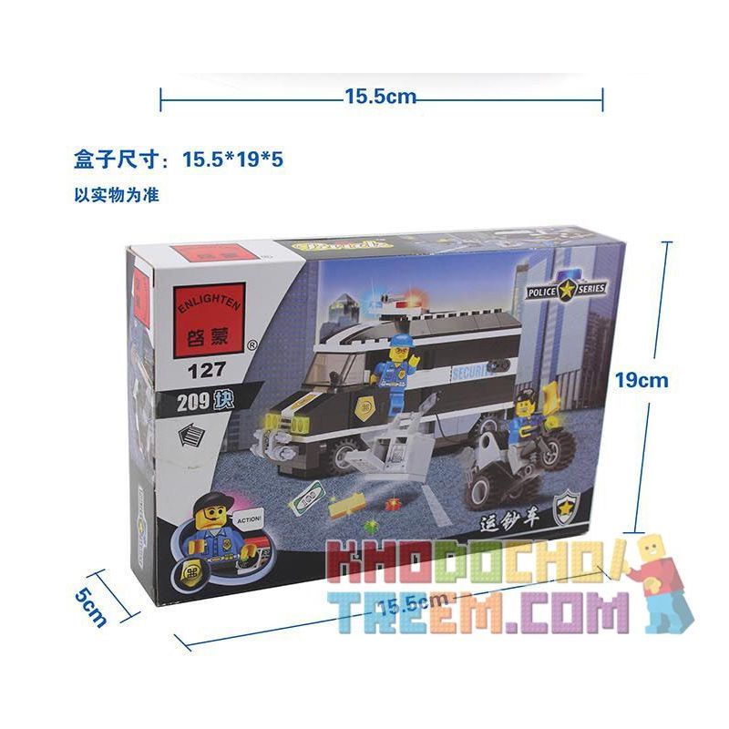 NOT  ARMOURED CAR ACTION 7033 Enlighten 127 Qman 127 xếp lắp ráp ghép mô hình HÀNH ĐỘNG TRÊN Ô TÔ BỌC THÉP XE World City Thành Phố Thế Giới 181 khối
