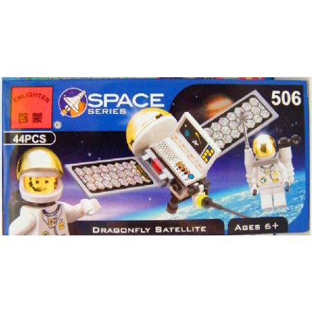 NOT  SATELLITE WITH ASTRONAUT 6458 Enlighten 506 Qman 506 xếp lắp ráp ghép mô hình VỆ TINH VỚI PHI HÀNH GIA Town Thị Trấn 32 khối