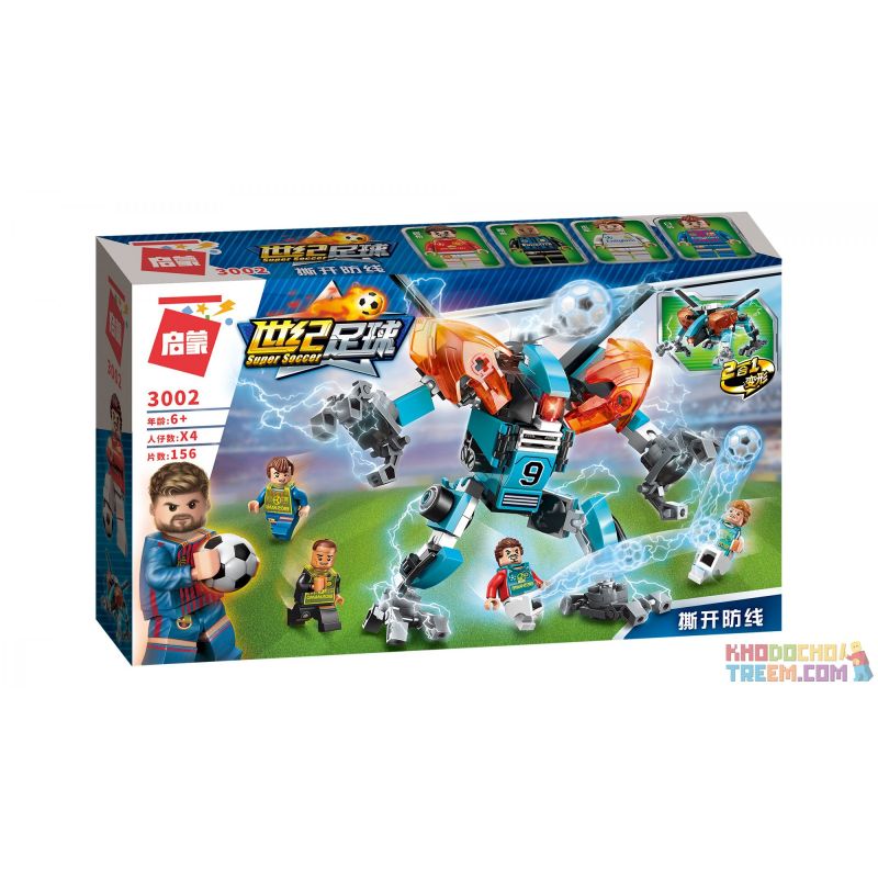Enlighten 3002 Qman 3002 non  XÉ BỎ HÀNG PHÒNG THỦ bộ đồ chơi xếp lắp ráp ghép mô hình Transformers SUPER SOCCER Robot Đại Chiến Người Máy Biến Hình 155 khối