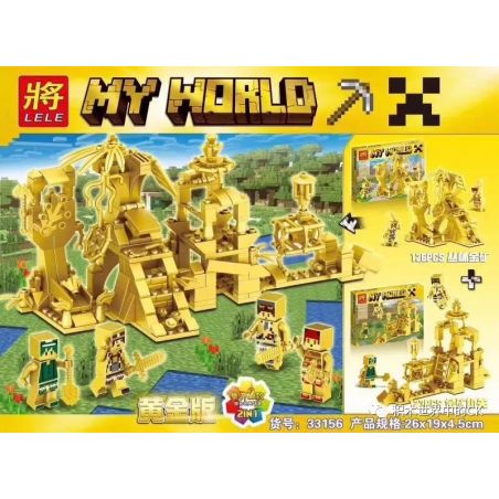 LELE 33156-1 33156-2 33156 non  GOLD EDITION MINE JUNGLE CƠ QUAN MỎ VÀNG bộ đồ chơi xếp lắp ráp ghép mô hình Minecraft MY WORLD Game Xây Dựng 249 khối
