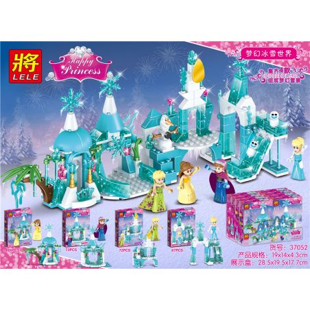 LELE 37052 non  THẾ GIỚI BĂNG TUYẾT MƠ ƯỚC 4 KIỂU bộ đồ chơi xếp lắp ráp ghép mô hình  HAPPY PRINCESS Các Bạn Gái 281 khối