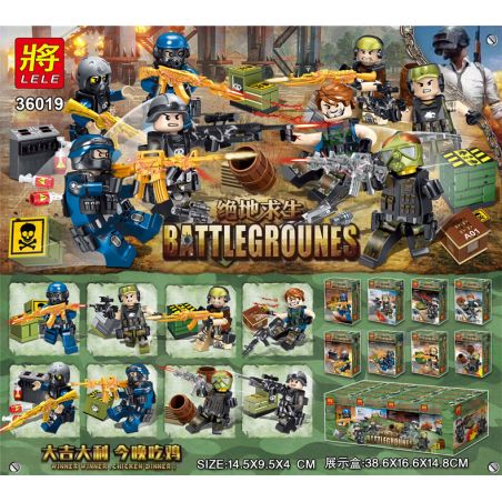 LELE 36019 non  8 NHÂN VẬT NHỎ bộ đồ chơi xếp lắp ráp ghép mô hình Pubg Battlegrounds Bắn Súng 145954 khối