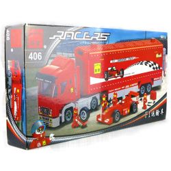 NOT  SCUDERIA FERRARI TRUCK 8654 Enlighten 406 Qman 406 xếp lắp ráp ghép mô hình XE TẢI SCUDERIA FERRARI Racers Đua Tốc Độ 813 khối