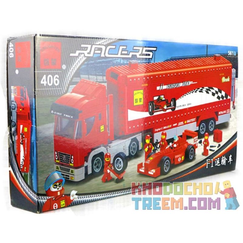 NOT  SCUDERIA FERRARI TRUCK 8654 Enlighten 406 Qman 406 xếp lắp ráp ghép mô hình XE TẢI SCUDERIA FERRARI Racers Đua Tốc Độ 813 khối