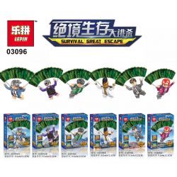 LEPIN 03096A 03096B 03096C 03096D 03096E 03096F non  DESPERATE SURVIVAL BATTLE ROYALE DÙ MINIFIGURE 6 bộ đồ chơi xếp lắp ráp ghép mô hình Survival Great Escape Cuộc Đào Thoát Sinh Tử 174 khối