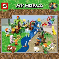 SHENG YUAN SY SY693 non  8 SỰ KẾT HỢP CỦA PHONG CẢNH NÔNG THÔN bộ đồ chơi xếp lắp ráp ghép mô hình Minecraft MY WORLD Game Xây Dựng 276 khối
