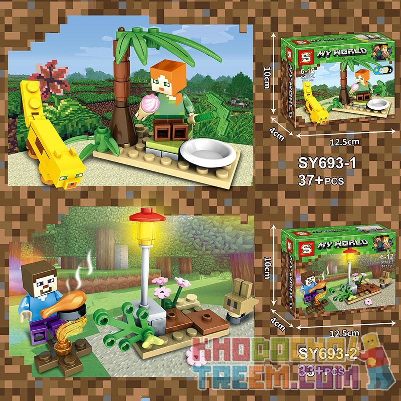 SHENG YUAN SY SY693 non  8 SỰ KẾT HỢP CỦA PHONG CẢNH NÔNG THÔN bộ đồ chơi xếp lắp ráp ghép mô hình Minecraft MY WORLD Game Xây Dựng 276 khối