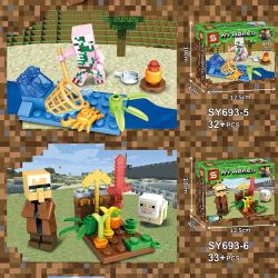 SHENG YUAN SY SY693 non  8 SỰ KẾT HỢP CỦA PHONG CẢNH NÔNG THÔN bộ đồ chơi xếp lắp ráp ghép mô hình Minecraft MY WORLD Game Xây Dựng 276 khối