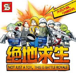 SHENG YUAN SY SY697 non  NHÂN VẬT NHỎ CỦA PLAYERUNKNOWN'S BATTLEGROUNDS 8 bộ đồ chơi xếp lắp ráp ghép mô hình Pubg Battlegrounds Bắn Súng 185 khối